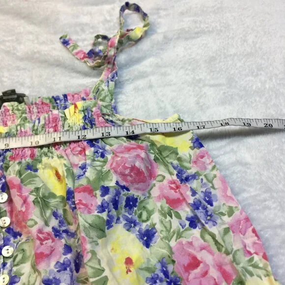 Eileen West Long Cami Nightgown Size M Womans Pink Floral Cotton Vtg Cottagecore - Picture 5 of 13